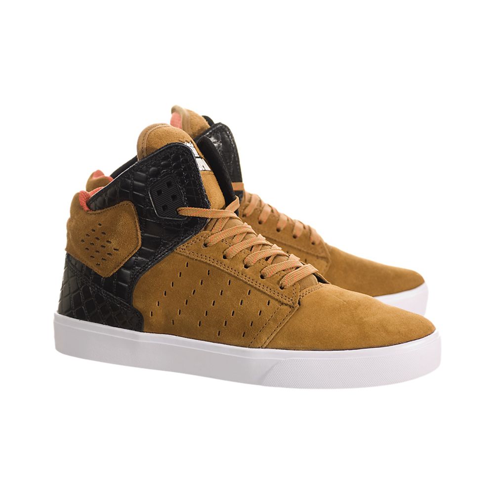 Chaussures de Skate Supra Atom Marron Brown/Black-White Homme | BWL-35746058